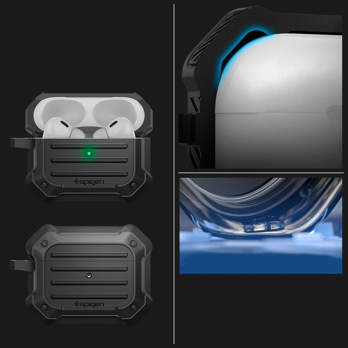Oryginalne etui od marki Spigen z serii Tough Armor Mag z MagSafe dla AirPods Pro 2/1